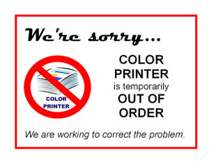 Printer out of order